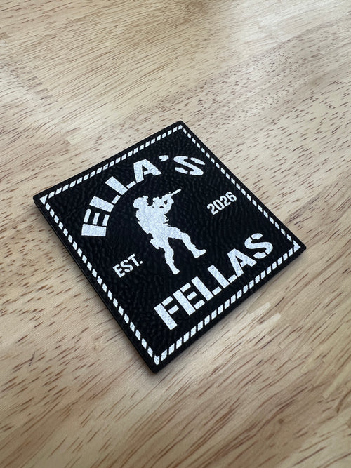 Ellas Fellas Black and Silver Leather Patch 