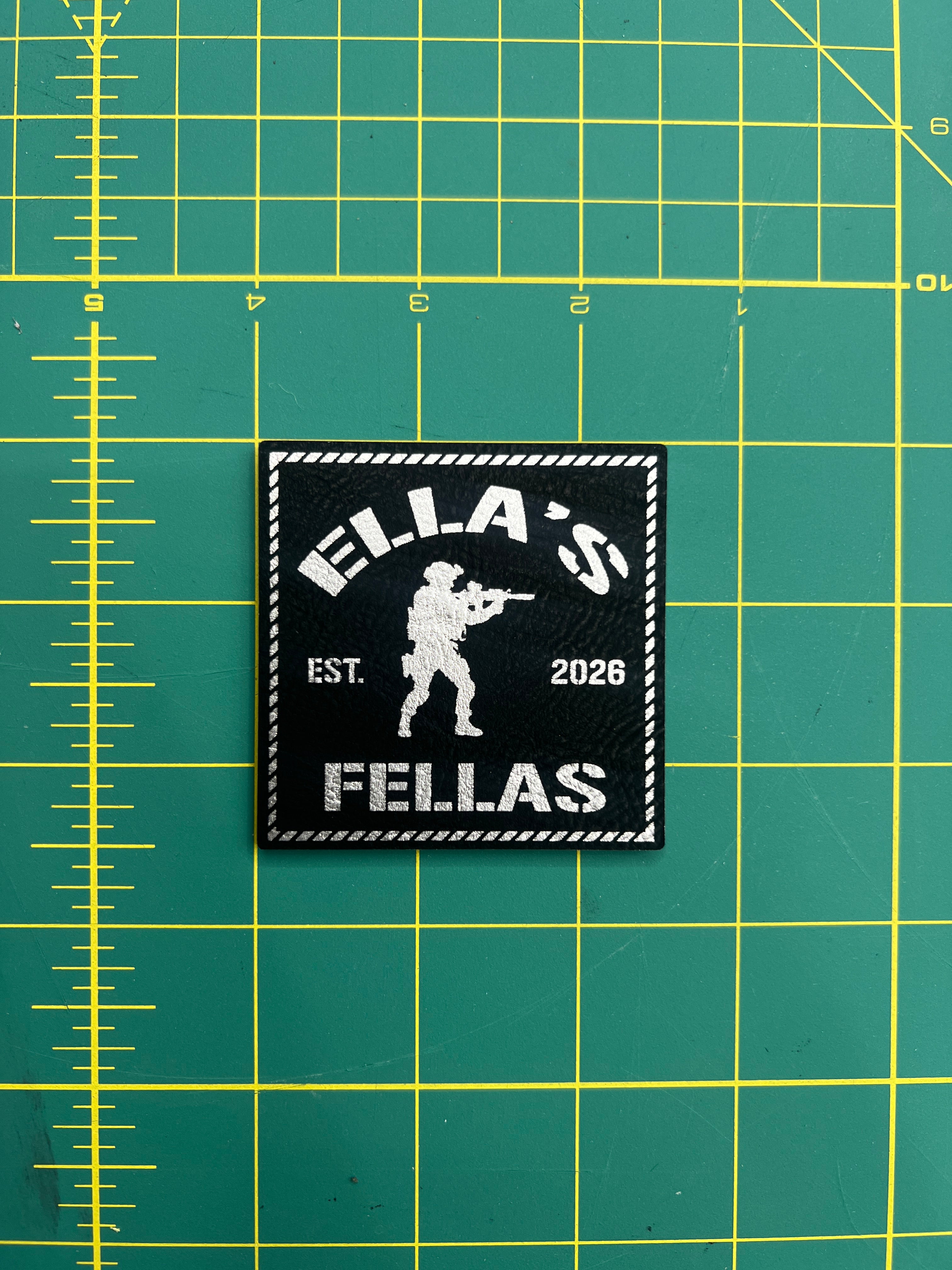 2.5 inch by 2.5 inch Ellas Fellas Patch 