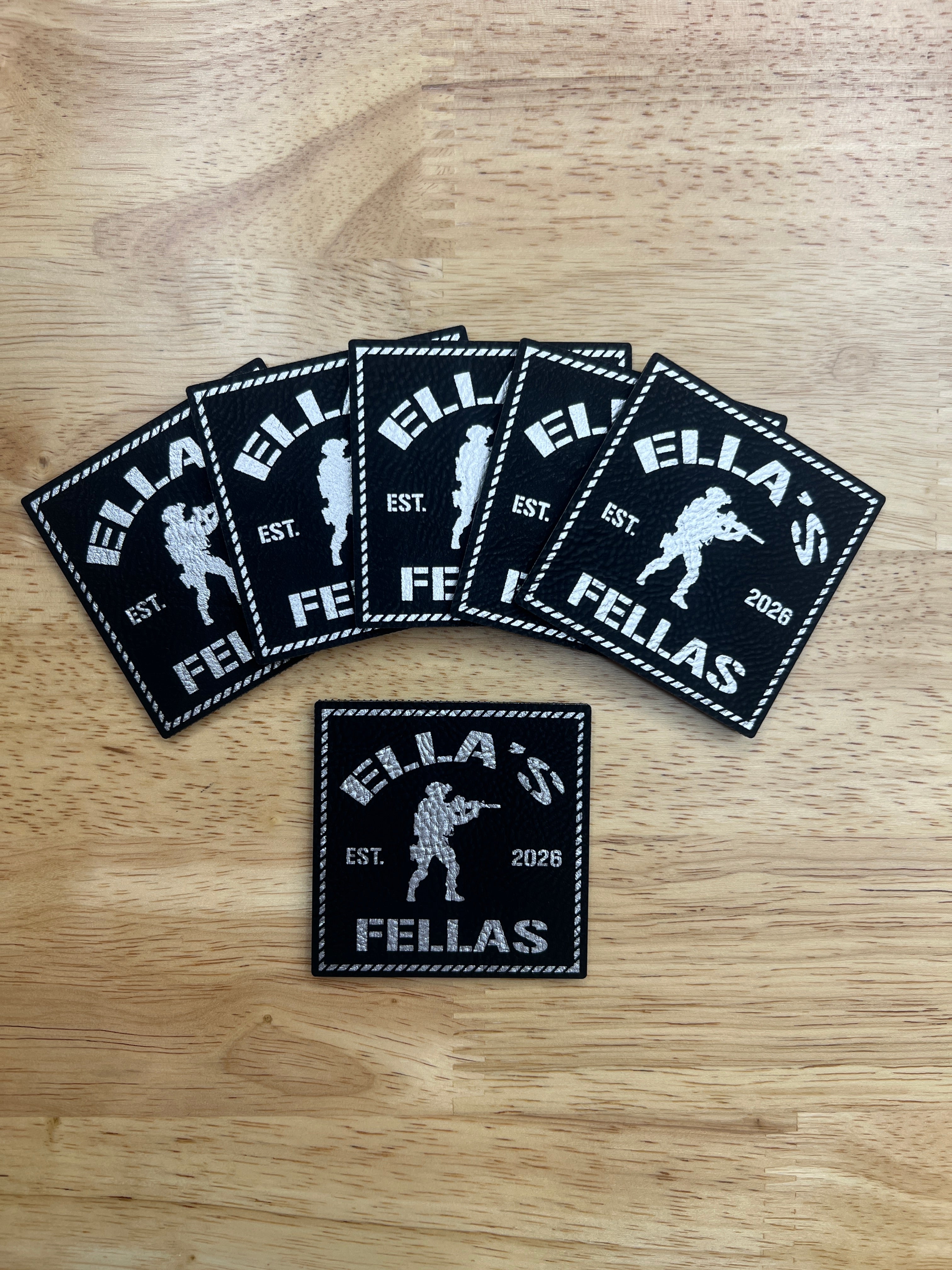 Group of Ellas Fellas Black and Silver Patches 