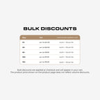 XeroArc Bulk discount pricing chart for custom leather and acrylic patch hats showing price breaks by quantity