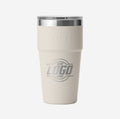 YETI 20oz stackable tumbler with custom laser engraved logo on front