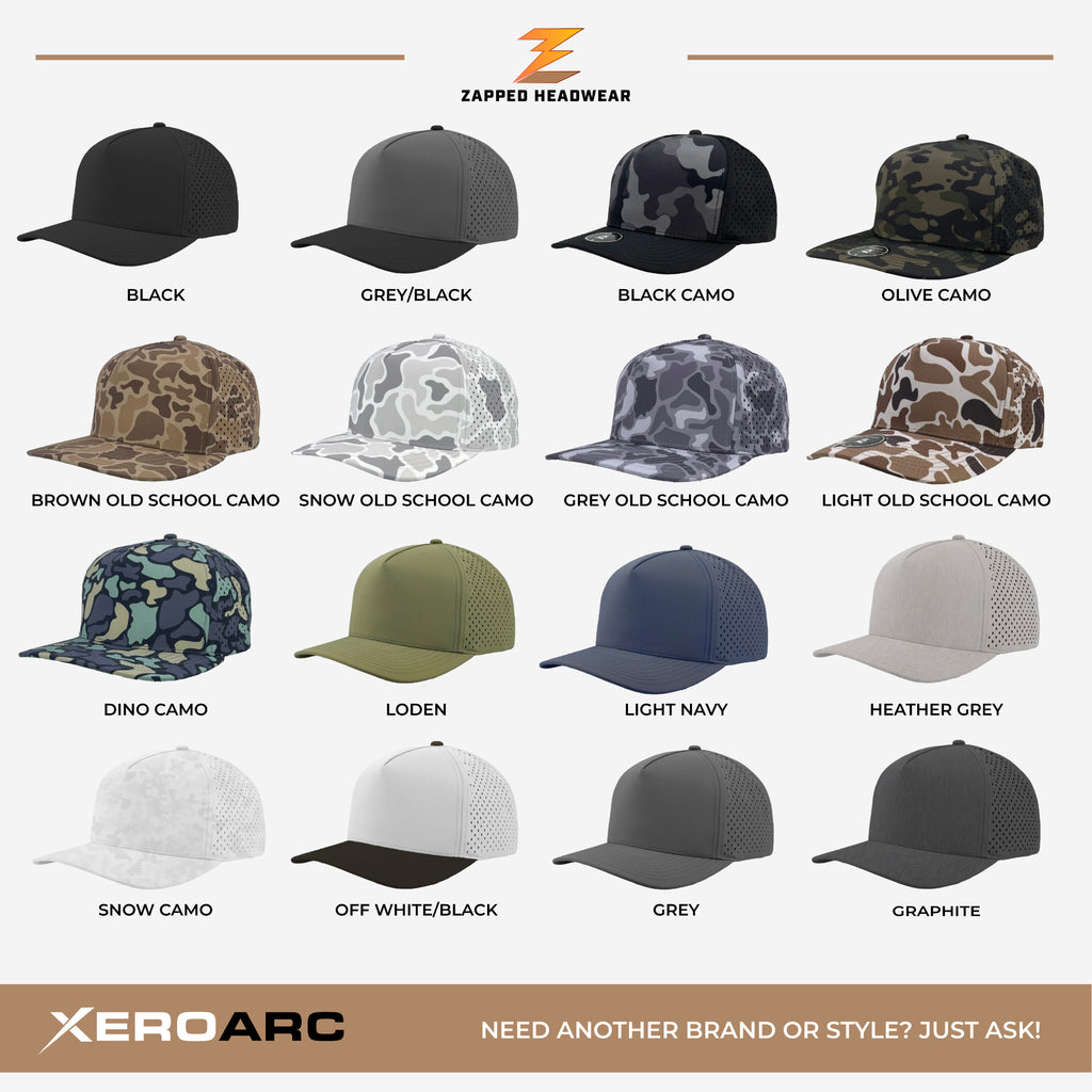 zapped blackhawk 5-panel hat color and print options