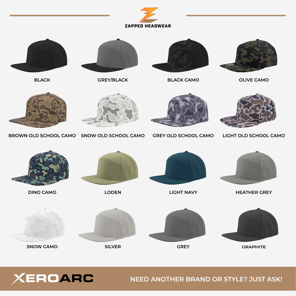 zapped osrpey 7-panel hat color and print options